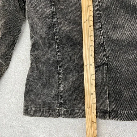 Y2K Corduroy Blazer Jacket Women Size L Charcoal Gray Vintage Wash Grunge - Picture 10 of 10